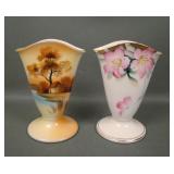 Two Noritake Fine China Fan Vases