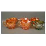 Six Imperial Misc. Carnval Glass Punch Cups