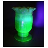 Jefferson Vaseline Opal Block Celery Vase