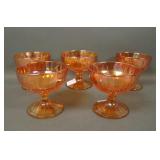 Five Imperial Flute & Cane Marigold Sherbets