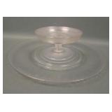 2 Piece Iris Ice Stretch Glass Cheese and Cracker