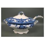 Adams England Flow Blue Arcadia Covered Server
