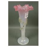 Victorian Cranberry Opal Vaseline Art Glass Vase
