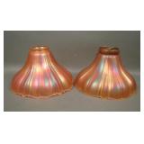 2 Marigold Ribbed Paneled Flared Gas Shades
