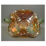 Fenton Vaseline Honeycomb Handled Bon Bon