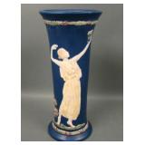 Weller Pottery Blue Ware Grecian Cameo Vase