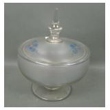 Lancaster Iris Ice Enameled Covered Candy Jar