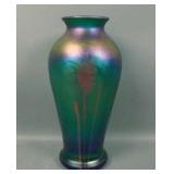 EXTREMELY RARE FENTON GREEN / TULIP OFF HAND VASE