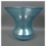 Diamond Blue Spittoon Shape Flared Vase