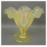 Fenton Topaz # 574 Paneled Rufled Vase