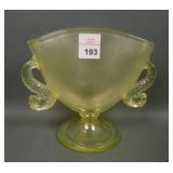 Fenton Topaz # 1532A Double Dolphin Fan Vase