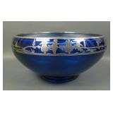 Diamond Royal Luster Cupped Bowl W/ Silver Overlay