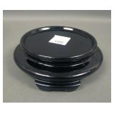 Fenton Black Two Ftd Ginger Jar Pedastel