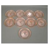 Lot of Nine Fenton Pink Coasters