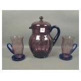 Fenton # 220 Amethyst Rib Optic 6 Pc Water Set