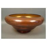 Vineland Golden Amber Rolled Mold Cupped Bowl