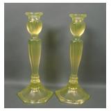 Two Fenton Topaz # 349 Colonial Candlesticks