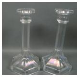 Two Imperial Iris Ice # 6007 Candlesticks