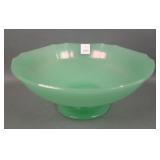U.S. Glass Jade Green Wide Flared Canter Bowl