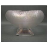 N'Wood Pearl # 807 Ruffled Bowl W/ Tree Bark Base