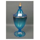 N'Wood Blue # 659 1/2 Lb Paneled Candy Jar