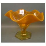 Fenton Tangerine Opal # 574 Ruffled Paneled Vase
