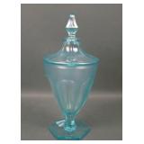 Fenton Aquamarine #835 1/2-lb Candy Jar