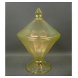 Fenton Topaz # 736 Rib Optic 1-lb Candy Jar