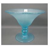 U.S. Glass Blue # 179 Ftd Flared Compote