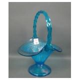 Fenton Celeste Blue Diamond Optic Basket