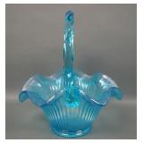 Fenton Celeste Blue # 5430 Fine Rib Basket