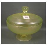 Fenton Topaz # 1043 Ribbed 1 Lb Covered Candy