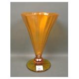 Fenton Tangerine # 573 Paneled 6 Sided Vase