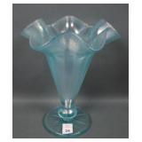 Fenton Aquamarine # 573 Ruffled Vase