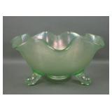 Fenton Florentine Green # 603 Ruffled Fruit Bowl
