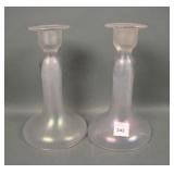 Two U.S. Glass Crystal # 151 Candlesticks