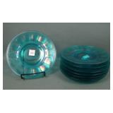7 Imperial Green Ice # 645 Wide Paneled Plates