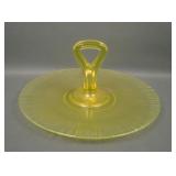 U.S. Glass Topaz # 179 Center Handle Tray