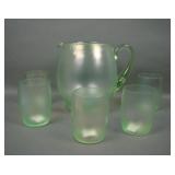 Fenton Florentine Green Barrel Shape Water Set