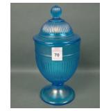 Diamond Blue Adams Rib Covered Candy Jar