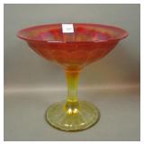 Imperial Red #44/50 18 Rays Stemmed Compote