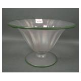 U.S. Glass Crystal/W Green Trim # 314 Ftd Bowl