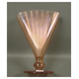 Fenton Velva Rose # 572 Rib Optic Ftd Fan Vase