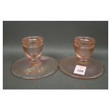 Contemp. Fenton Velva Rose # 318 Candlesticks