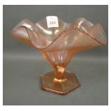 Fenton Velva Rose # 574 Paneled Ruffled Vase