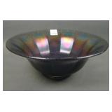 Imperial Dk Blue Ice Flared 12 Paneled Bowl