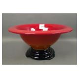 N'Wood Coral/Slag Flared Bowl with Black Base