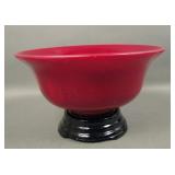 N'Wood Mandarin Red/Coral Slag Flared Edge Bowl
