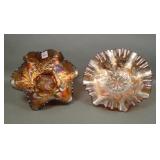 Two Fenton Amethyst Carnival Glass Bowls