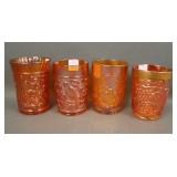 Lot of Four Imperial Marigold Tumblers